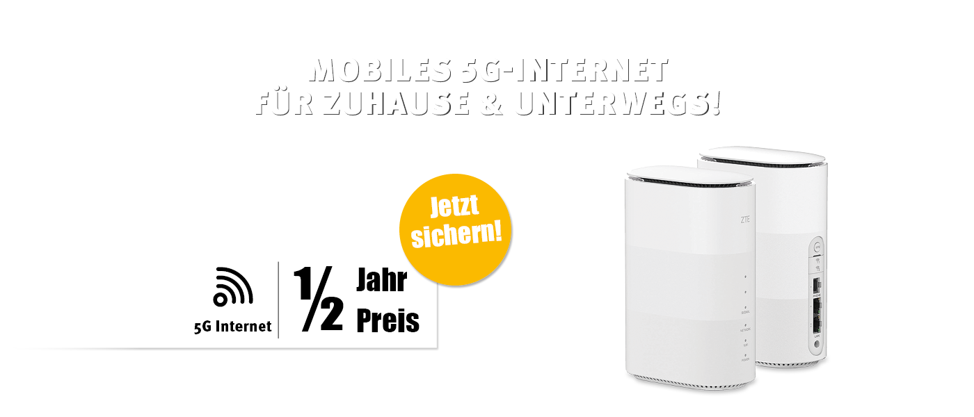 Mobiles Internet. Volle Power - halber Preis.